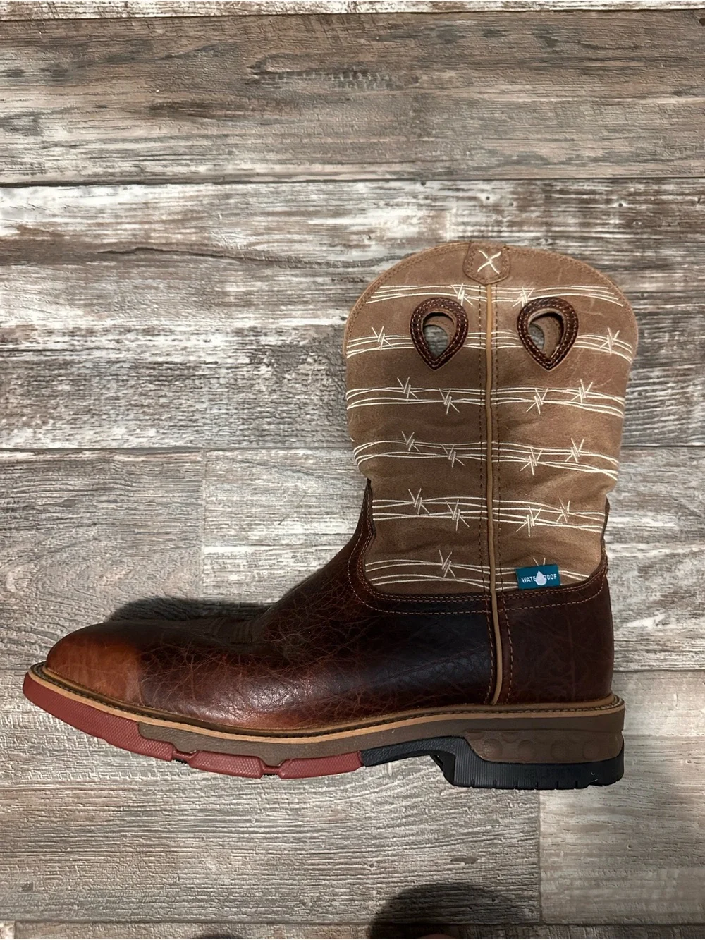 Twisted X - Barbed Wire Waterproof Alloy Toe Western Work Boots - Brand new!